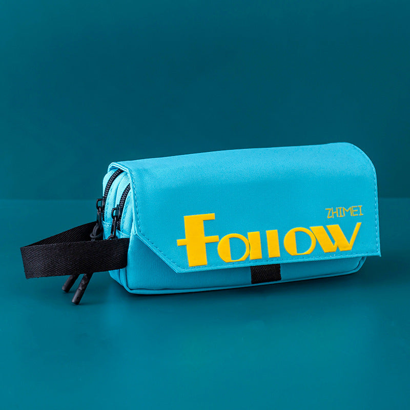 Wholesale Simple Large Capacity Solid Color Canvas Pencil Case